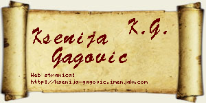 Ksenija Gagović vizit kartica
